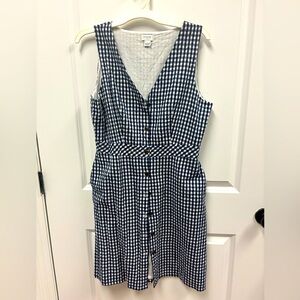 J. Crew Sleeveless Seersucker Button front; Sz 10 A-line fit